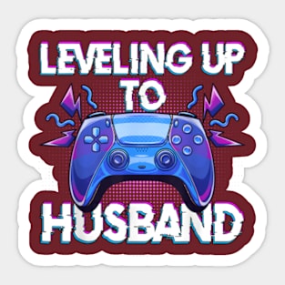 Leveling Up To Husband Video Gamer Funny Gift Sticker